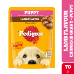 Pedigree Puppy Wet Dog Food, Lamb Flavour Chunks in Gravy, 70 g Made with Real Meat, 100% Complete & Balanced Meal for Puppies - Image 5