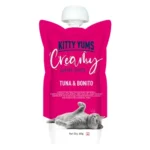 Kitty Yums Kitten & Adult Creamy Lickable Cat Treat 80Gm Pack | Tuna & Bonito Flavour | Creates a Better Bond | Antioxidants Boost Immunity | Better Brain & Eyesight Development