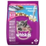 Whiskas Kitten (2-12 Months) Dry Cat Food, Ocean Fish with Milk