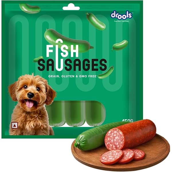 71eZZtj0vKL._AC_UL600_SR600,600_ Drools Fish Sausages 450g - Image 1
