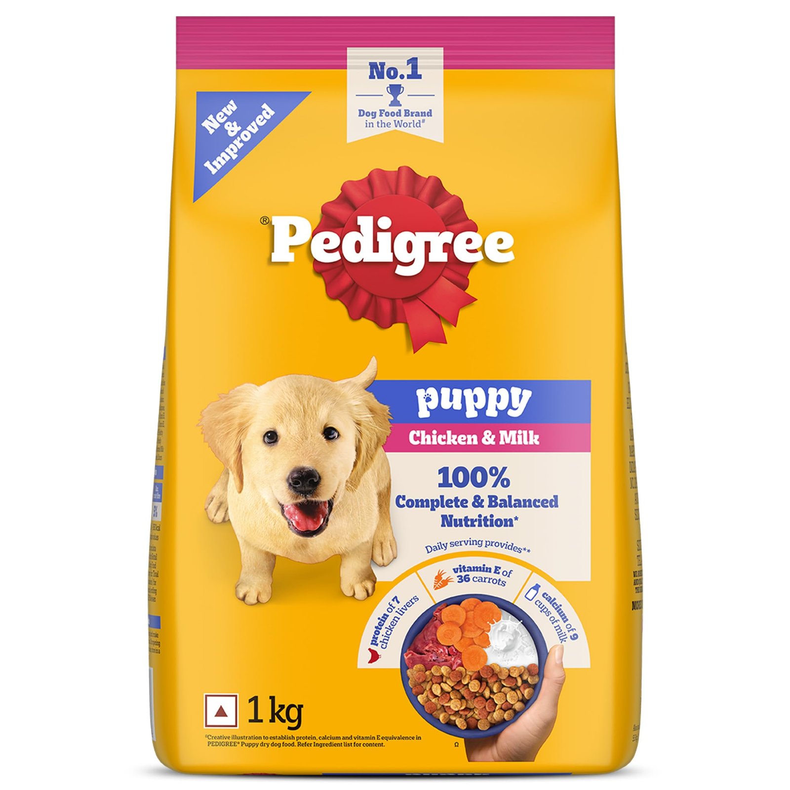 71fWRPrfbLL Pedigree Puppy Dry Dog Food, Chicken & Milk, - Image 1