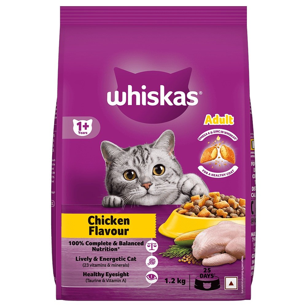 7670377-1-whiskas-amazonia-chicken-flavour1-2-kg-fop Whiskas Chicken Flavour Cat (Adult 1+) Dry Food - Image 1