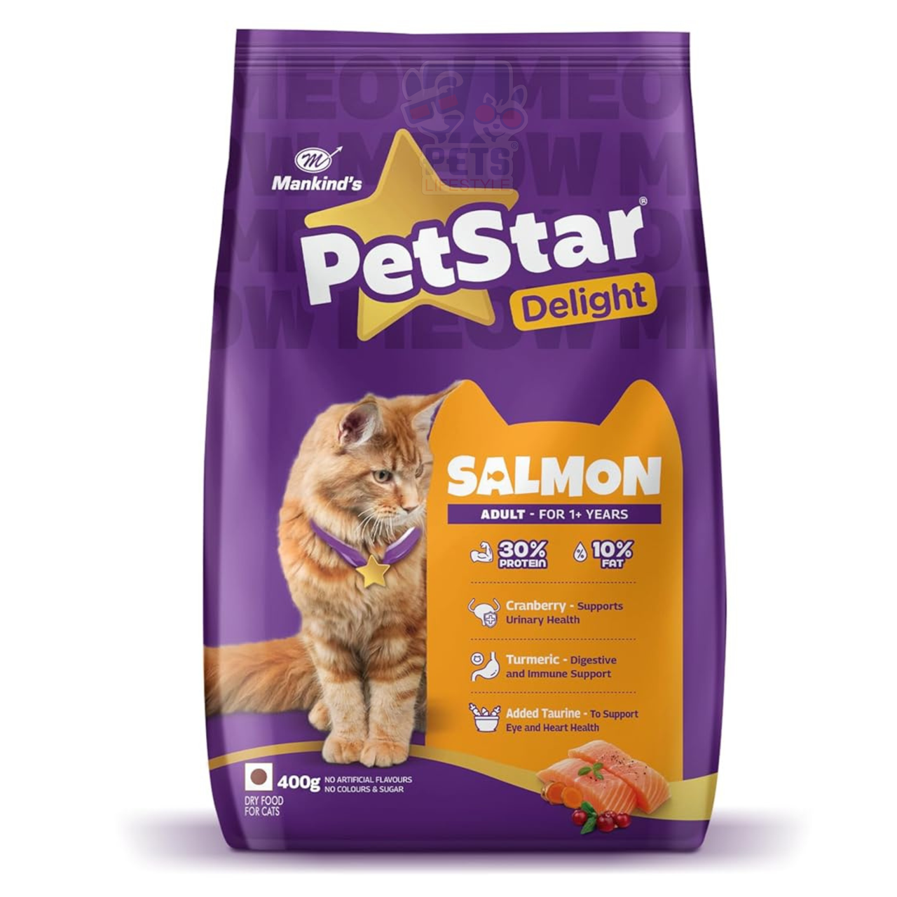 7_5ea3833d-680c-443d-9de4-2c5b8004620b Mankind PetStar Adult Cat Food – Salmon Flavour (2.8 KG) | Complete Nutrition with Taurine & Omega for Urinary, Digestive & Heart Healt - Image 1