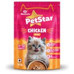 Mankind PetStar Chicken Gravy Wet Cat Food for Kittens (1–12 Months) | DHA & Taurine Support | 85 g Pouch, Pack of 15