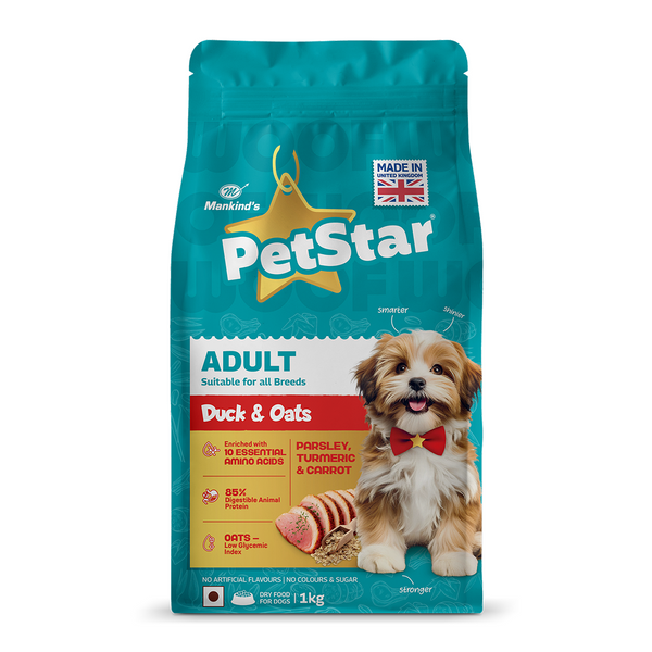 Frame53_b8b183fa-1b25-4992-b802-a4169a043ff4_600x Petstar Adult Dry Dog Food 3 kg, Duck & Oats, High Protein, Easy Digestion, Immunity Support, No Artificial Flavours or Added Sugar - Image 1