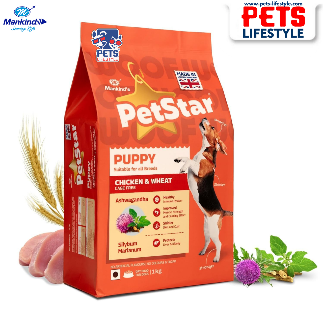 PetStarPUPPYFOOD_1 Mankind Petstar Chicken and Wheat Puppy Dry Food - Image 1