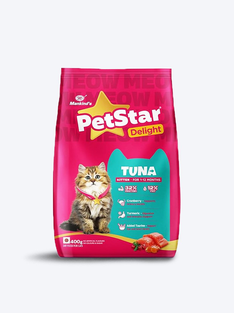 PetstarKittenTunaFood400gm Mankind PetStar Kitten Cat Food – Tuna Flavour | Complete & Balanced Nutrition for Healthy Growth, Digestive & Hairball Care - Image 1