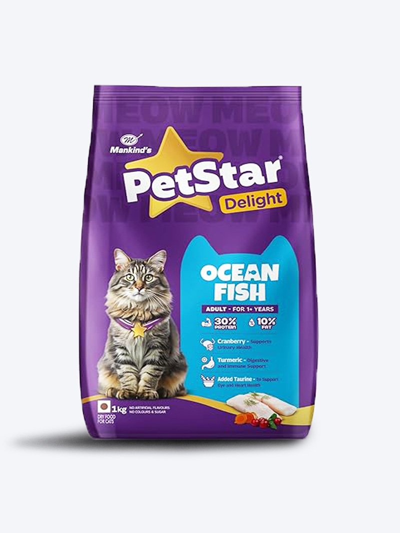 PetstarOceanFishAdultCat1kg Mankind PetStar Adult Cat Food – Ocean Fish Flavour (1 KG) | Complete Nutrition with Taurine & Omega for Urinary, Digestive & Heart Health - Image 1
